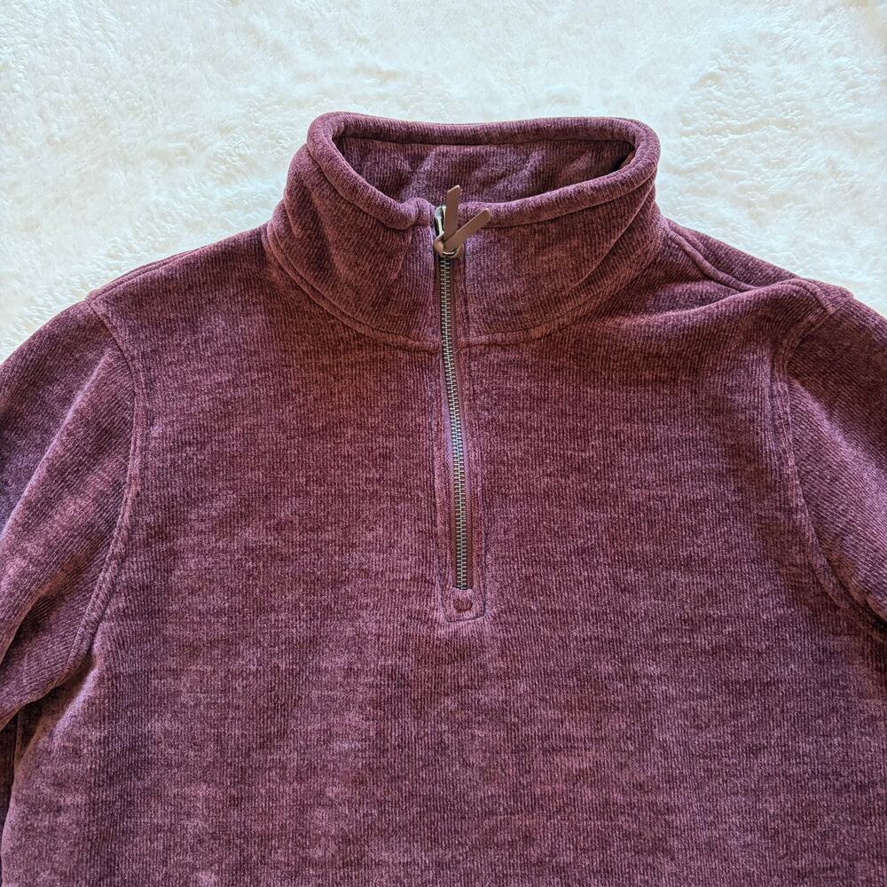 32 Degrees Women's M Sherpa Fleece Quarter Zip Pullover Burgundy Maroon